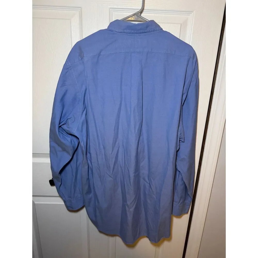 Ralph Lauren Classic Fit Blue Oxford Button Down Shirt Men's 17 34/35 - Picture 2 of 5